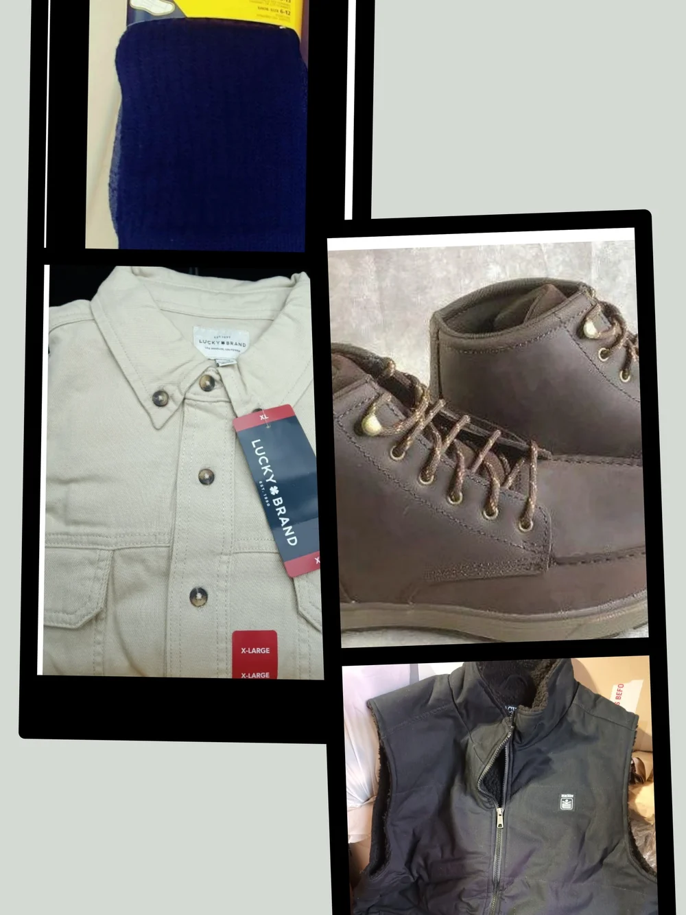 Lucky Brand, DeWalt Men’s Brown Leather Lace-Up Boots Plus Set